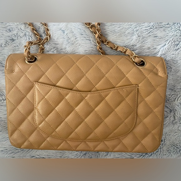 Chanel Beige Caviar Classic Double  Flap Medium - Picture 3 of 13